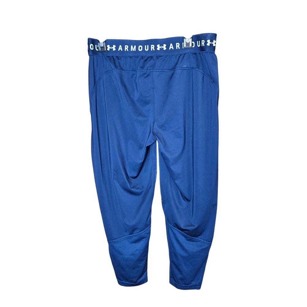 Under Armour Men Jogger Large Navy Blue Heat Gear Cropped Athletic Training Pant